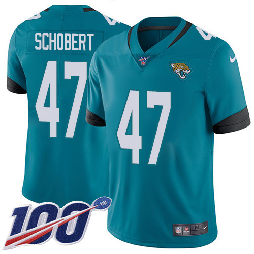 Nike  Jaguars #47 Joe Schobert Teal Green Alternate Men Stitched NFL 100th Season Vapor Untouchable Limited Jersey